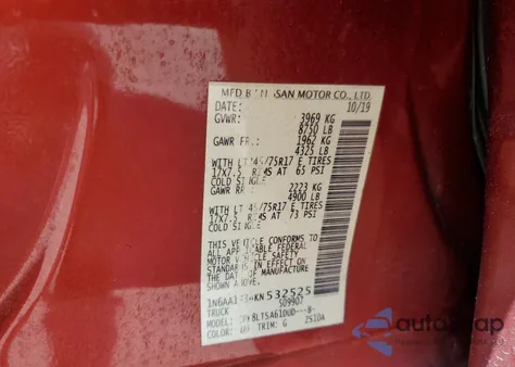 2019 Nissan Titan Xd S from USA, damaged, VIN 1N6AA1F34KN532525